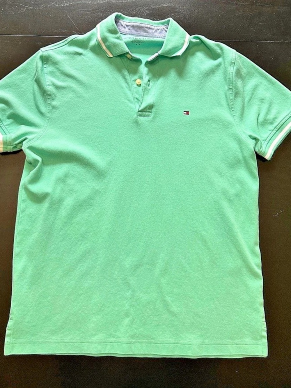 Tommy Hilfiger Regular Fit Tipped Polo Shirt Green Size Small